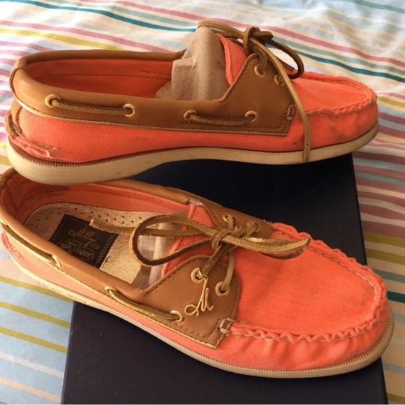 Milly of New York x Sperry Limited Edition Top-Sider in Orange Coral - Picture 7 of 9